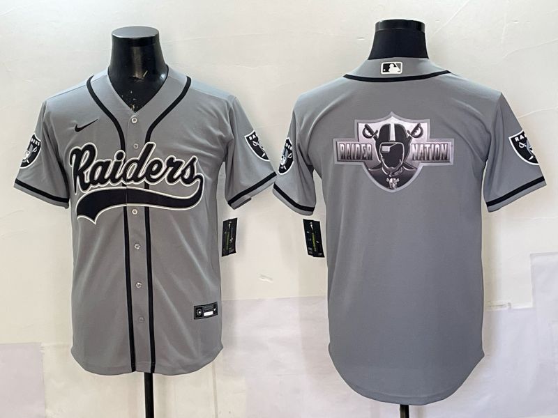 Men 2025 Oakland Raiders Blank Grey 3th generation Joint Name Nike Limited NFL Jersey style 057